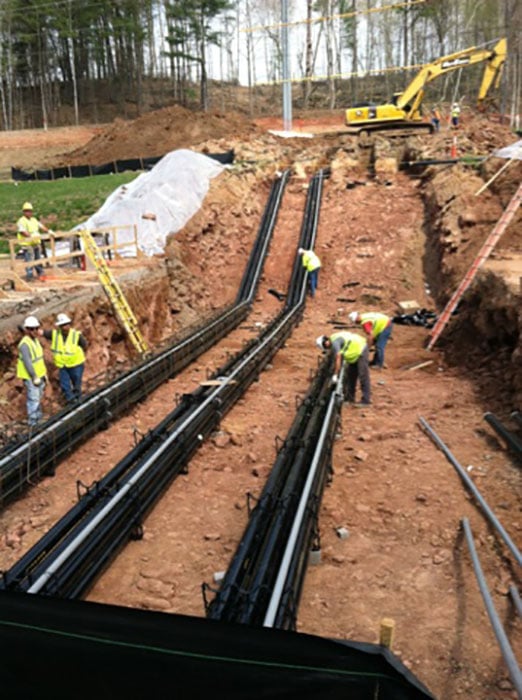 Installation of conduit in a below ground application